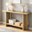 60 Inch Ash Veneer Console Table With T-Legs & Dual Shelves For Living Room-1771912632