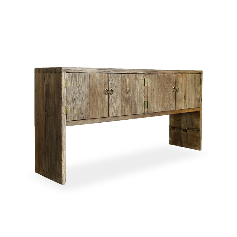 62.99" Brown Rectangular Solid Wood Console Table