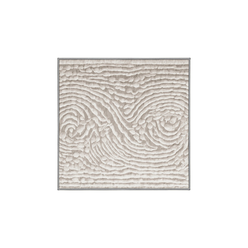 Tapis gris soyeux et moelleux, Carré 7 pi
