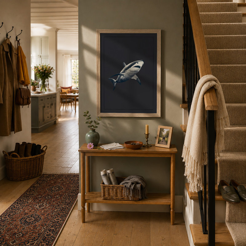 Solitary Predator Minimalist - Framed Print, A1 - 84.1 x 59.4 cm, Oak