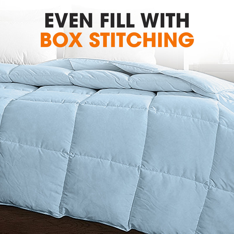 Twin Light Blue Down Alternative Microfiber Comforter