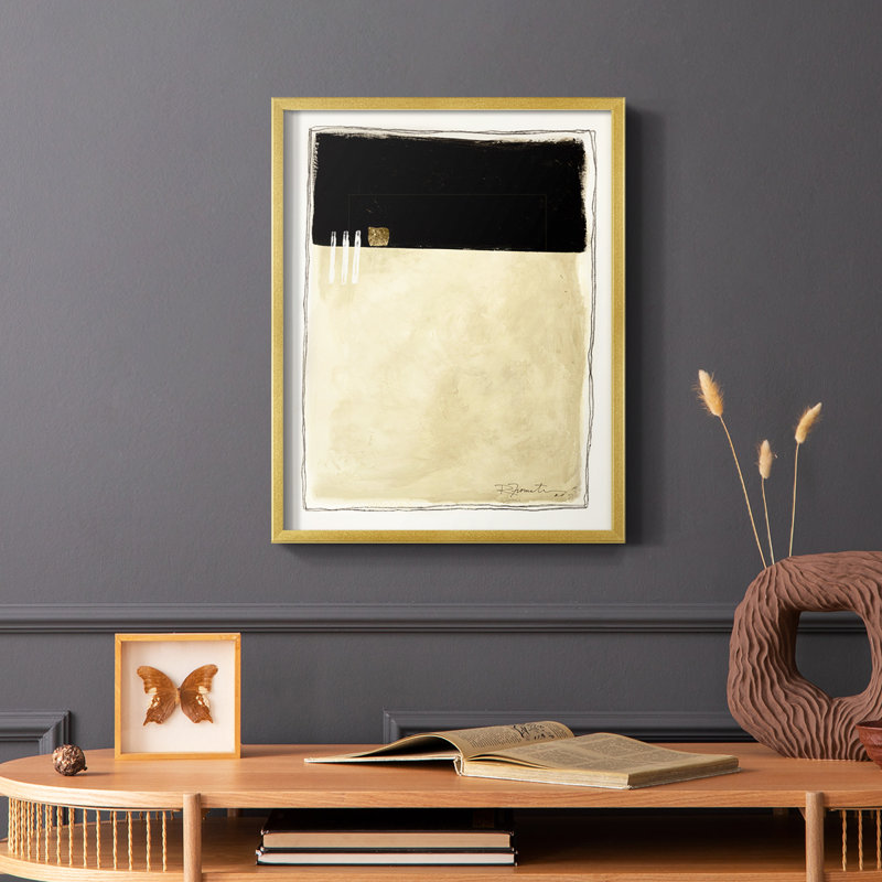 Reproduction encadrée Inner Musing II - bois massif, Or, H 20 po x l 16 po