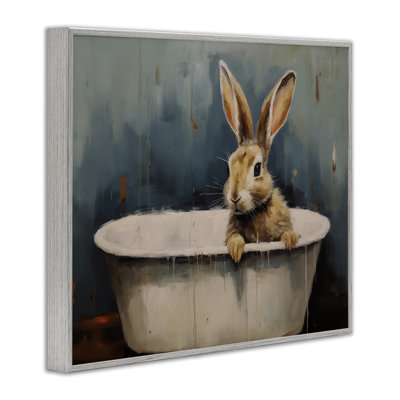 «Baby Bunny in Tub», estampe numérique, design par Arlington Prints