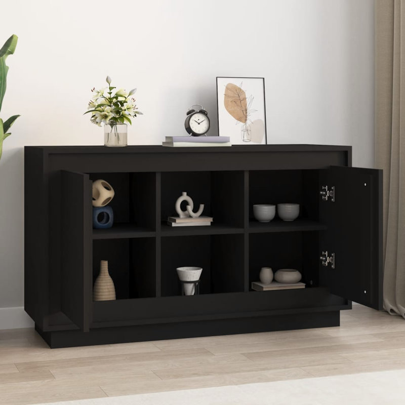 Lissi Sideboard 102x35x60 cm Engineered Wood, Black