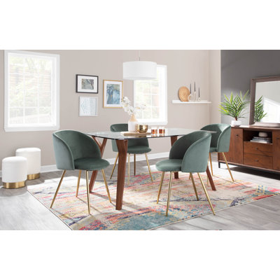 Fayette Rectangular Dining Table with Glass Top