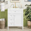 Meuble-lavabo 36 po avec lavabo supérieur, meuble-lavabo moderne avec 2 tiroirs et tiroir escamotable, meuble-lavabo simple-119233131