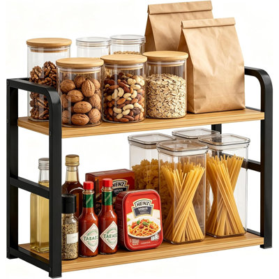 2-Tier Spice Rack Kitchen Countertop Organizer Shelf