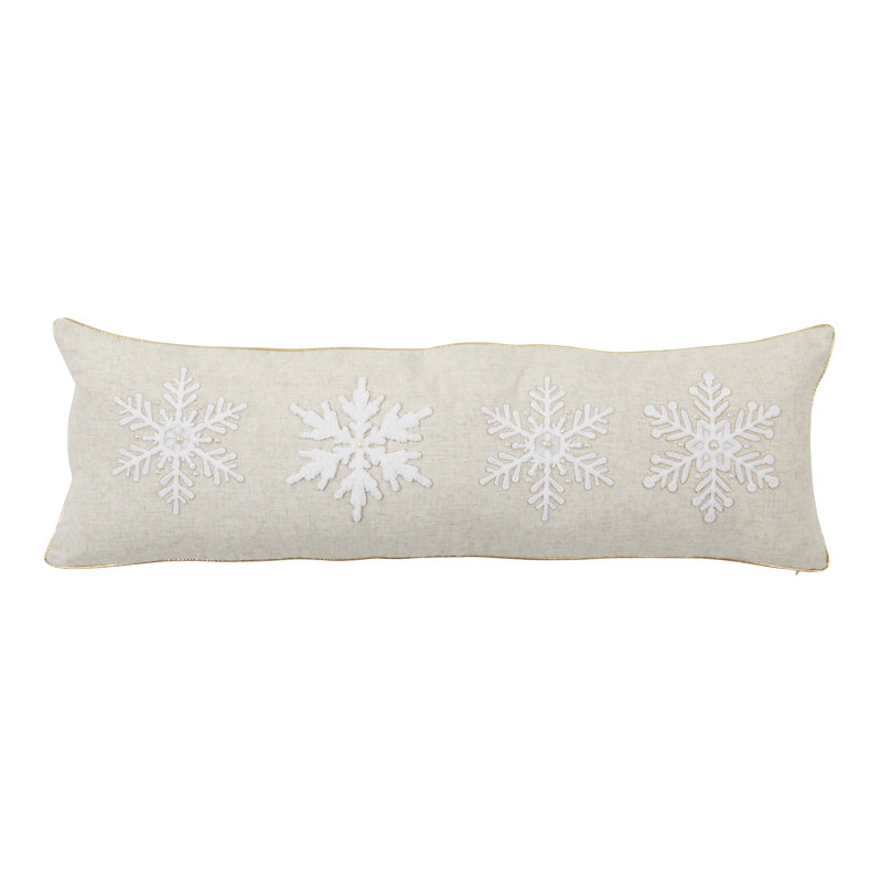 Housse de coussin en flocon de neige brodé, Housse de coussin seulement - sans coussin