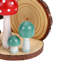 Porte-serviette champignon en bois rustique et créatif