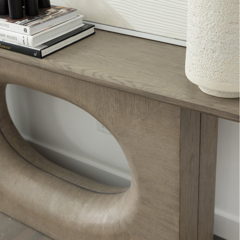 Luka 72" Wood Modern Console Table Dusted Stone Finish