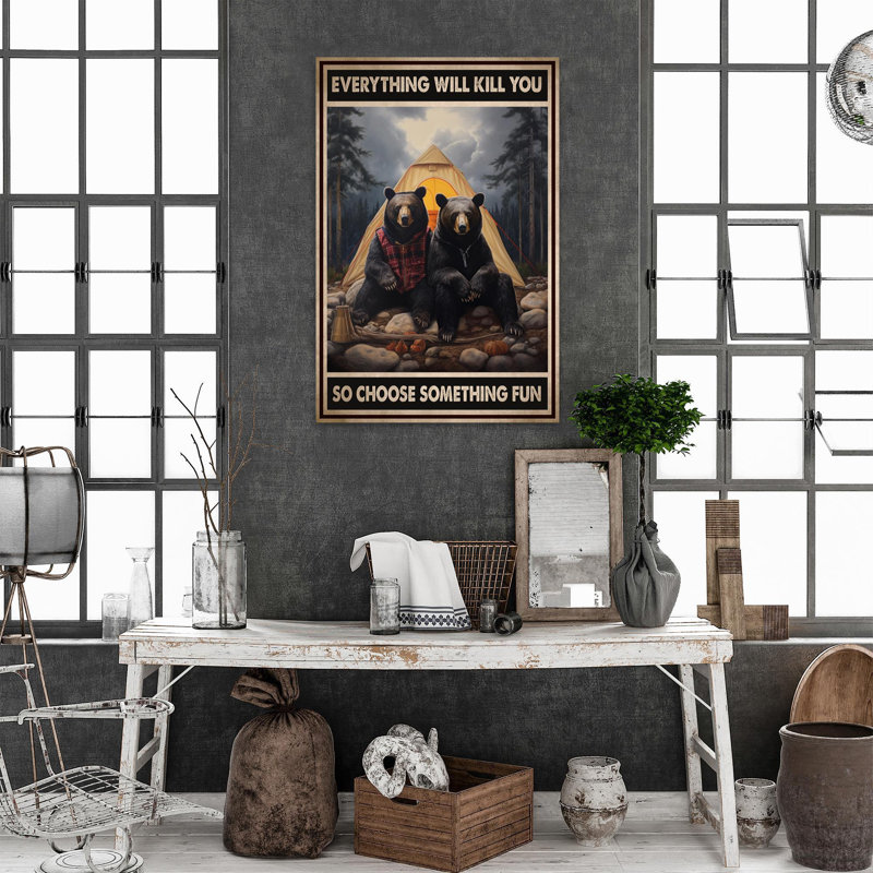 Impression sur toile, camping 1 pièce Rectangle, H 36 po x l 24 po x P 1,25 po