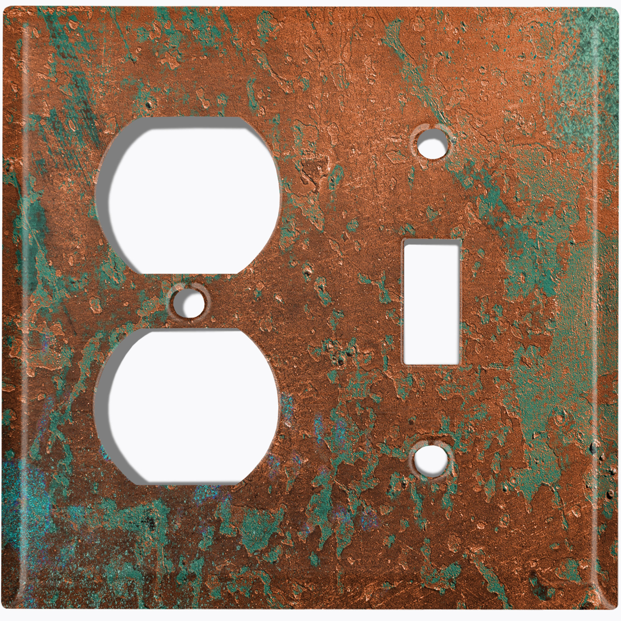 WorldAcc Metal Crosshatch Light Switch Plate Outlet Cover (Metal Patina ...