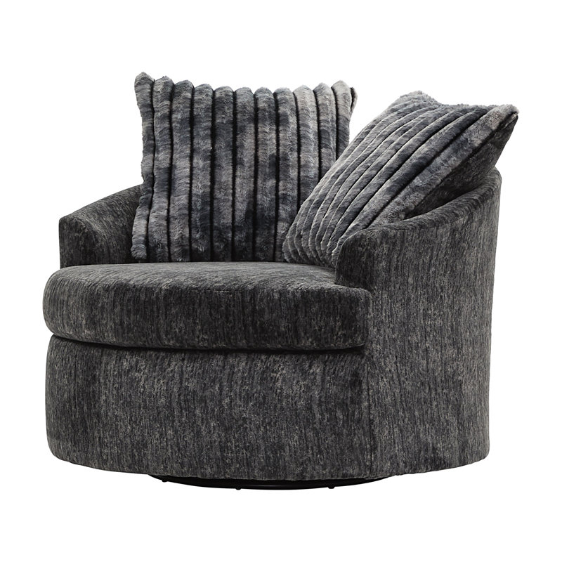 Fauteuil pivotant en tonneau 45 po - Gris anthracite galactique, Gris galactique