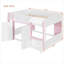Structure de lit mezzanine en forme de maison, mobilier de chambre pour enfants et adolescents, panneau de fibres à densité moyenne à finition blanche avec maisonnette et rangement intégré-129488280