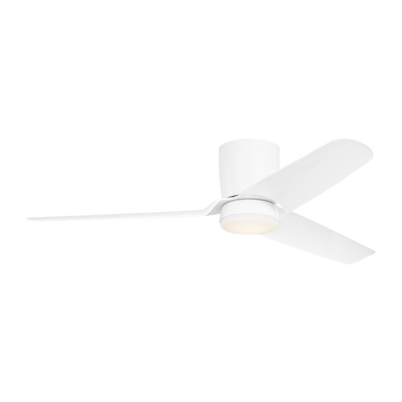 Visual Comfort Fan Colgin 56 Hugger LED Indoor Ceiling Fan with Matte White ABS blades and Handheld Remote