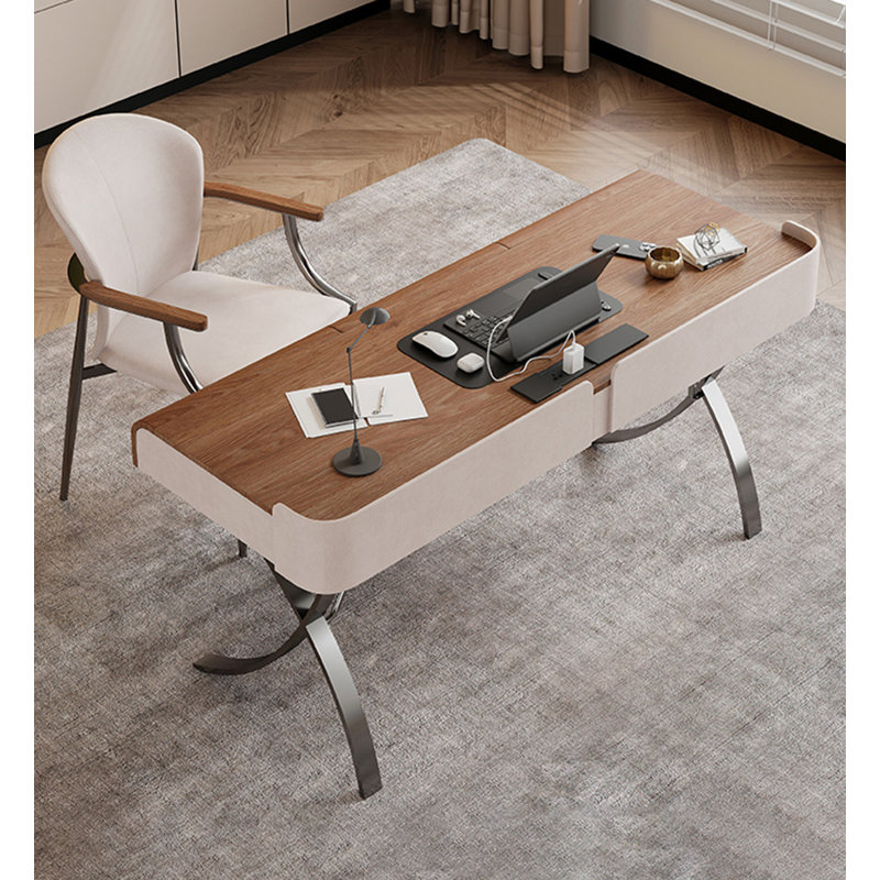 Bureau d'ordinateur en bois massif italien de luxe