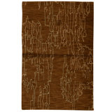 Hand Knotted Wool Area Rug in Brown