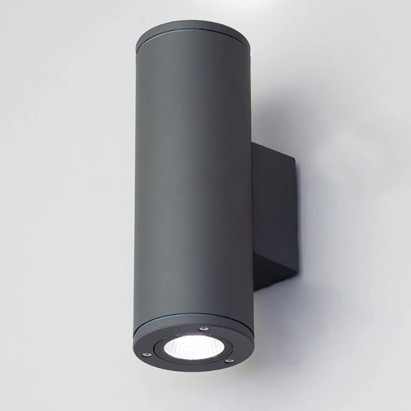 Mullens Dark Grey Integrated LED Outdoor Armed Sconce