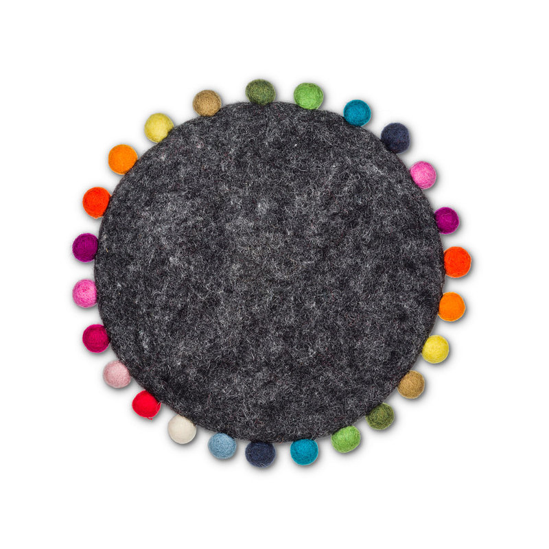 Trivet à pompon, Gris anthracite