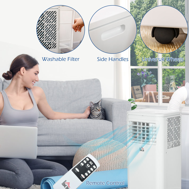 HomCom 8000 BTU Portable Air Conditioner for 344 Square Feet with Remote Included