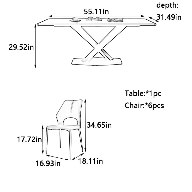 Linneman, 29.52"H x 55.11"L x 31.49"W