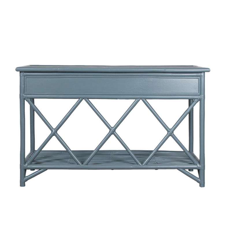 54'' Wide 3 Drawer Rattan Wood Sideboard, Regatta Blue