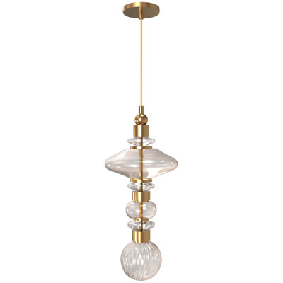 Luminaire suspendu en verre et métal Valda