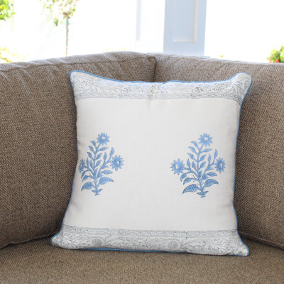 Floral Linen Pillow Cover