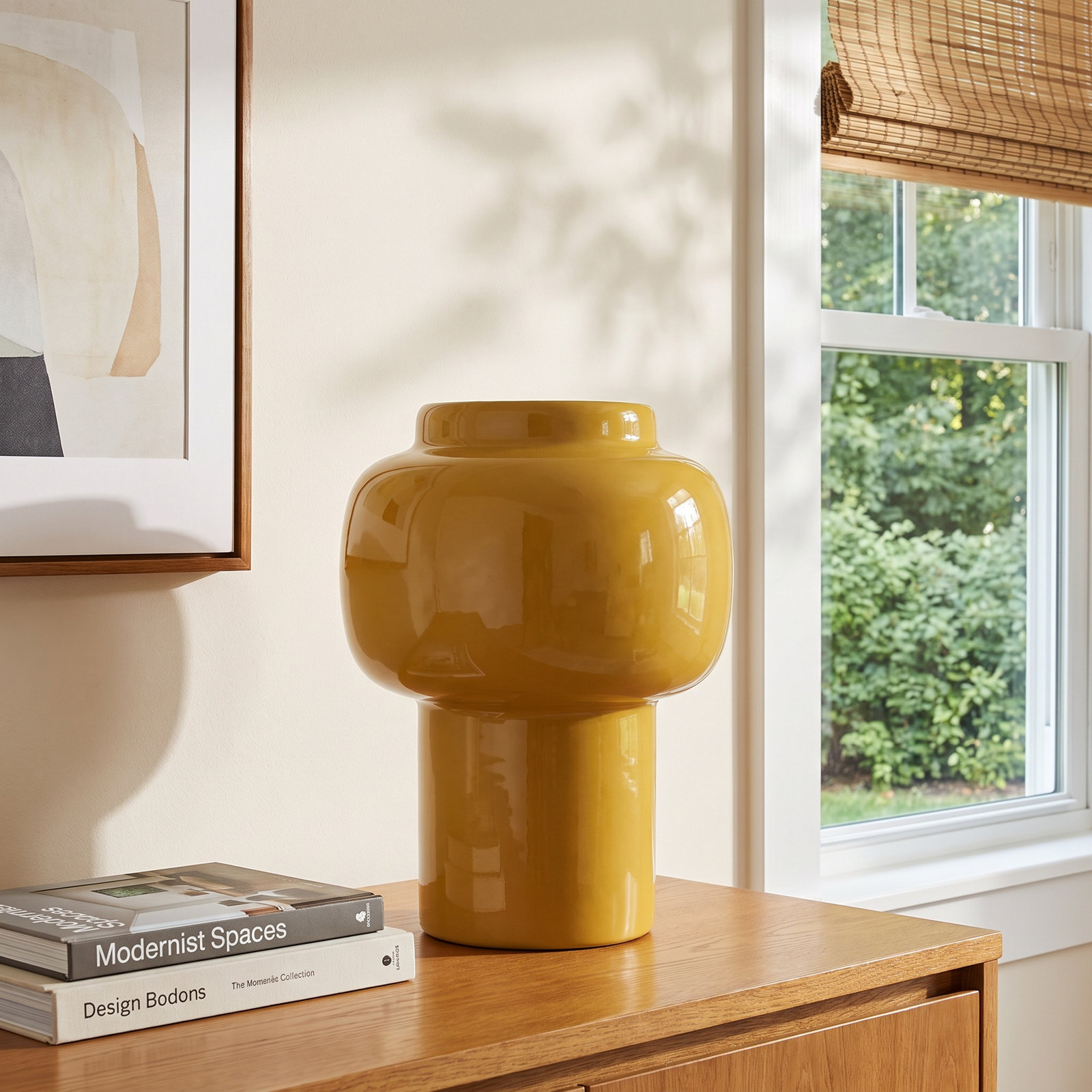 Enameled Metal Table Vase