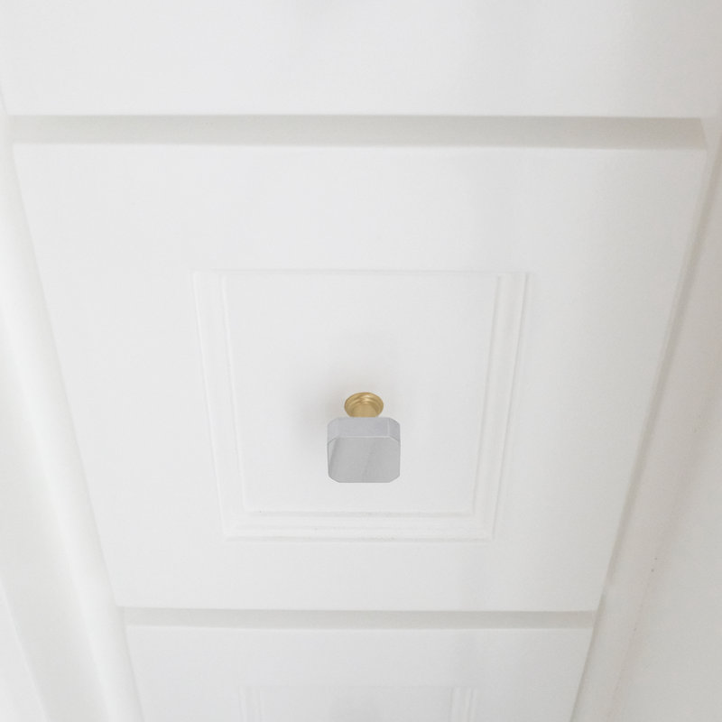 Mod Square Knob, Polished Chrome/Satin Brass