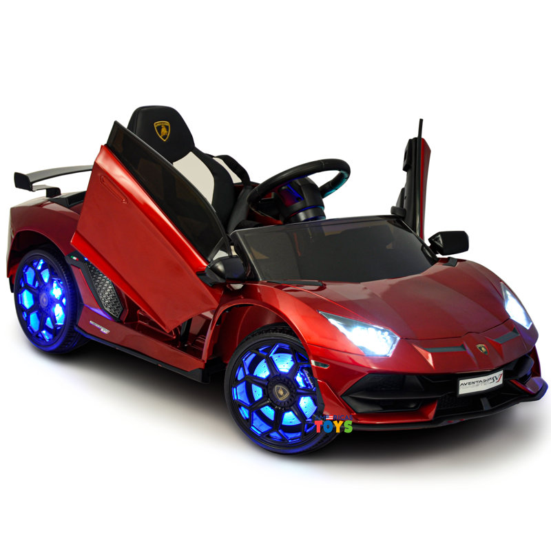 Lamborghini Licensed Ride On Car avec roues à DEL et Mp4, Rouge