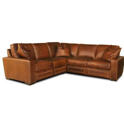 Canapé modulaire en cuir véritable de 105 po Downtown Cowboy