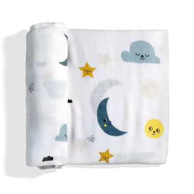 Moons Birthday Moon & Stars Rayon From Bamboo Swaddle Blanket