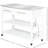 Utility Cart For Kitchen, Stainless Steel Worksurface And Rustic Style, Gray, 3 Shelf With Drawers Mobility Options Kitchen Island Shelves, Worktop Design, 2 Added Organization