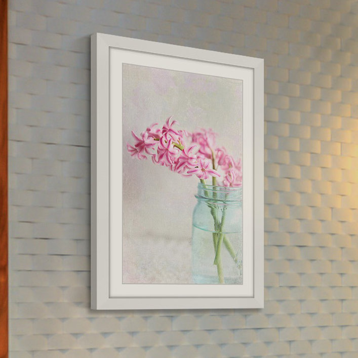 « jacinthe » par sylvia cook, reproduction d’art encadrée, H 18 po x l 12 po x P 1,5 po
