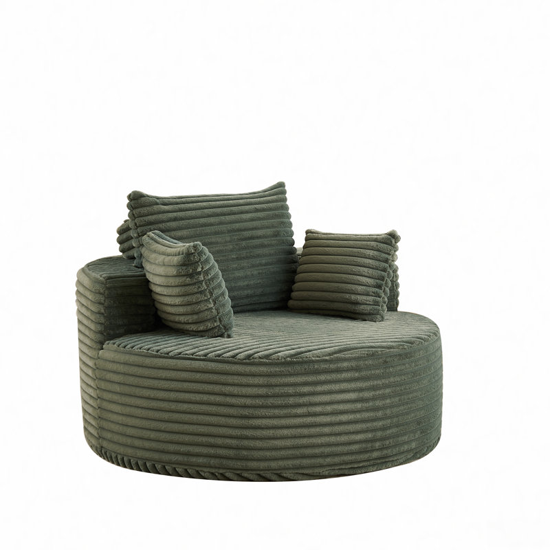 50"L Corduroy Sponge single sofa,No Assembly Required,Fluffy Modern Sleeper Chair for Living room, Bedroom, Lounge and Projection Room(Not a swivel chair.)