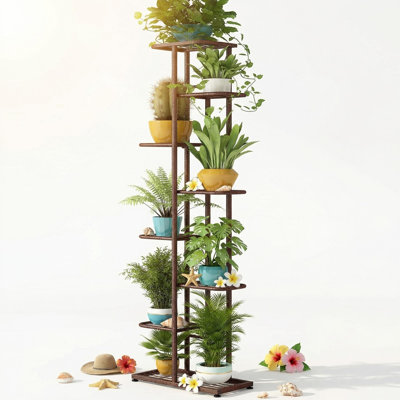 8 Tier Metal Plant Stand Indoor,Plant Shelf,Corner Shelf Flower Pot Stand Tiered Plant Stands,Multi-Layer Vintage Design Plant Shelf for Living Room Balcony Garden.