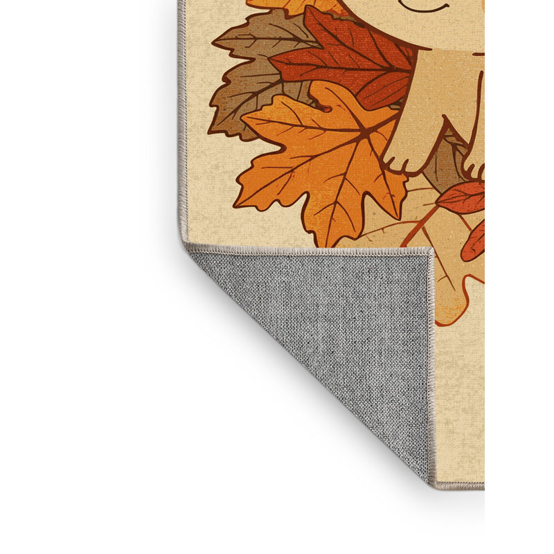 Machine Washable Laverock Thanksgiving Modern & Contemporary Abstract Rug in Brown – Beige Binding, 3x5