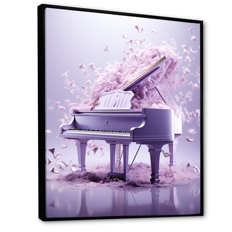 «Purple Piano Whimsical Waltz» sur impression sur toile, Cadre flottant noir, H 20 po x l 12 po x P 1 po