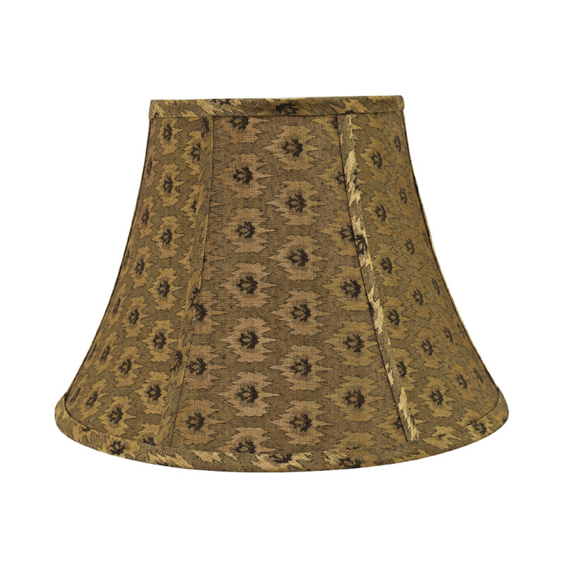 Pumpkin Gold Jacquard Fabric Bell Lamp Shade with Black Accents