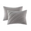 Édredon 3 pièces double / grand gris, rembourrage 350G / m², - Textile, lavable à la machine, livré avec et 2 taies décoratives, avec