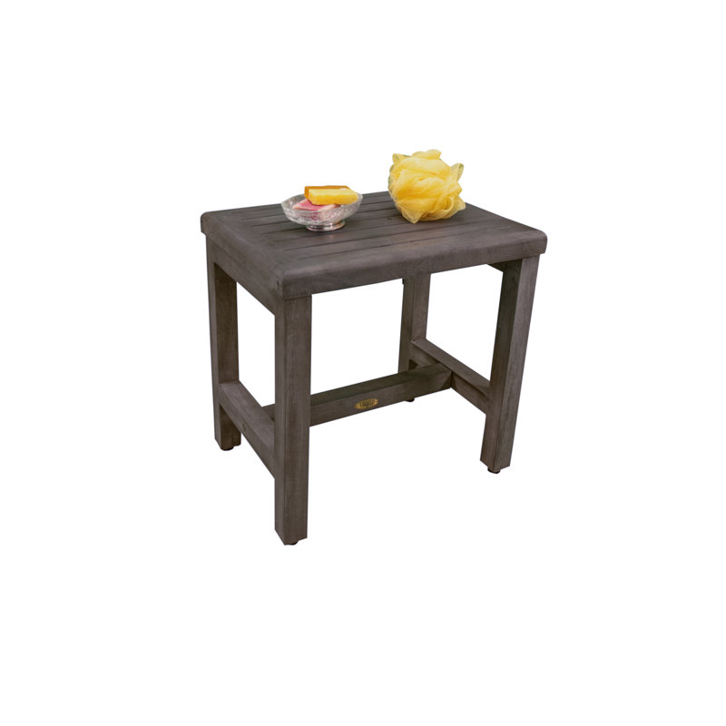 CoastalVogue’s 18 " W Teak Shower Bench in Antique Gray