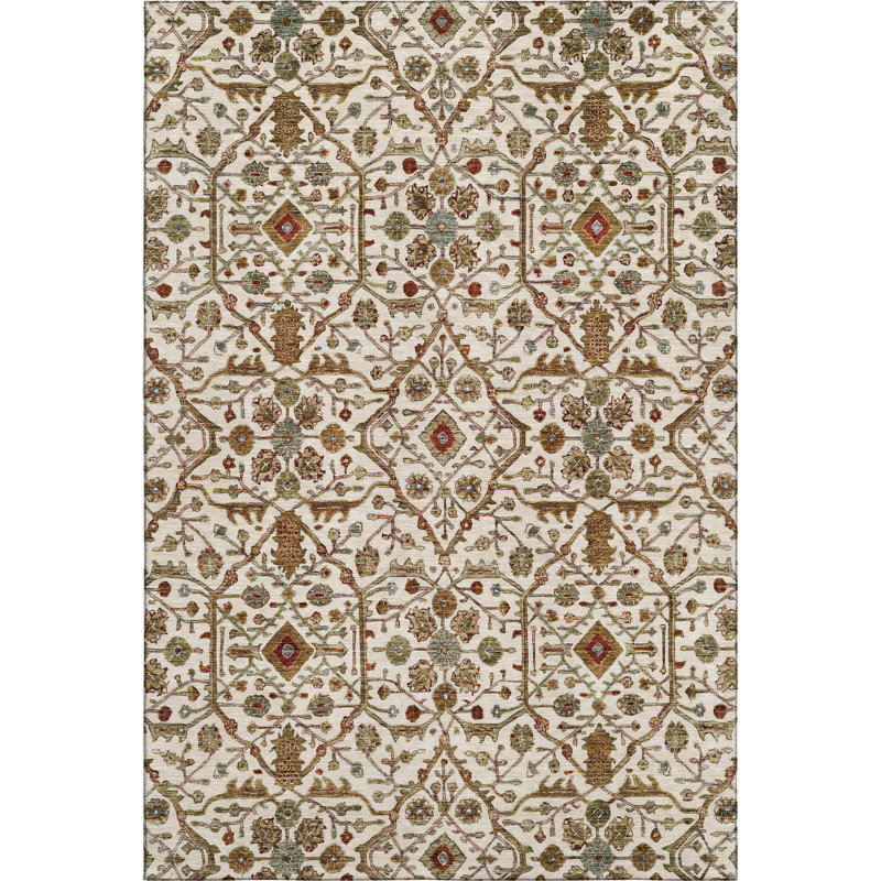 Premium Machine Washable Ducote AMF1130 Global Rug, Rectangle 5' x 7'6"