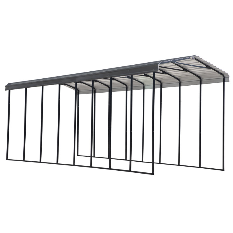 Galvanized Steel Rv Carport, 14X38X14, Charcoal