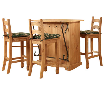 Dovray Bar Stool with Solid Wood Frame