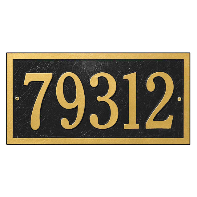 Bismark 1-Line Wall Address Plaque, Black, Yes