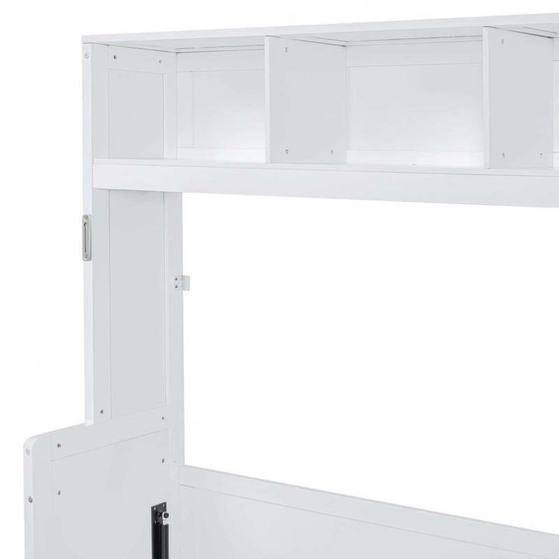 Murphy Bed Wall Bed With Closet And Drawers, White
