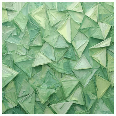 Geometric Green Triangles Double Sided Throw Pillows