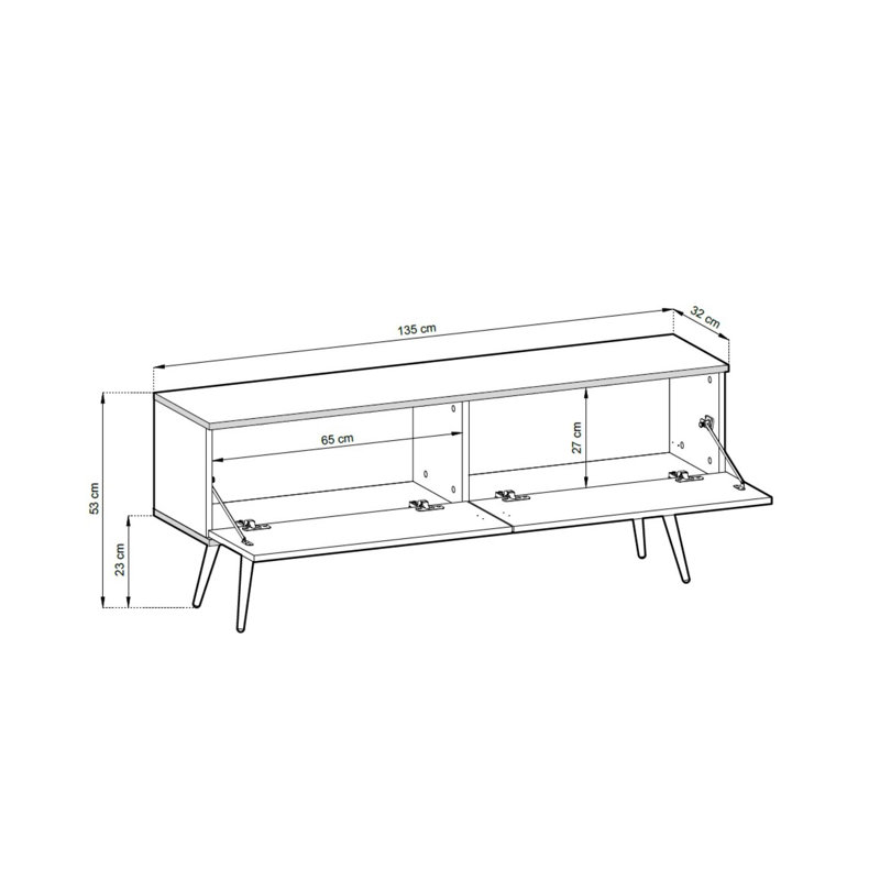 Gerken TV Stand for TVs up to 60", Beige/Gold