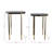 Decorative Side And End Nesting Tables With Quartz Top - Eye Catching Narrow Accent End Table For Living Room - Set Of 2, 24", Black